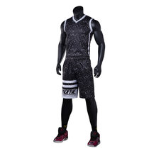 并力运动套装夏季新款男款运动比赛篮球服无袖迷彩墨点空版训练服组队DIY个性定制(黑色 L 160-165)