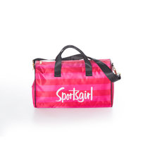独立鞋袋pink条纹健身包旅行斜跨包手提行李袋瑜珈包防水游泳包女zw2505(玫红小号条纹)
