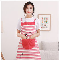 VTyee创意新款厨房家务围裙 防污防油时尚格子韩版围裙(条纹红白)