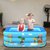 儿童充气游泳池1.5米三层加厚婴儿游泳池家用2.1米成人泡澡浴缸宝宝洗澡桶戏水盆(红色)