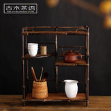 紫竹茶棚日式手工茶具收纳架茶杯架茶壶架博古架茶艺展示架