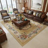 欧式客厅地毯沙发茶几房间卧室床边满铺家用长方形可机洗(驼色花型 1.2*1.7米（重6.8斤）)