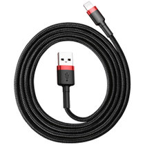 倍思 卡福乐数据线 USB For lightning 2.4A 1M 红色壳+黑色线