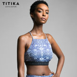 TITIKA跑步服女夏季瑜伽运动文胸背心防震聚拢带胸垫吸汗瑜伽上衣(印花 XS)