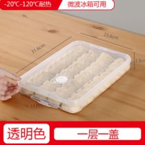 饺子盒厨房家用水饺盒冰箱保鲜盒收纳盒塑料冷冻托盘馄饨盒鸡蛋盒(透明色 饺子盒（2层2盖）)