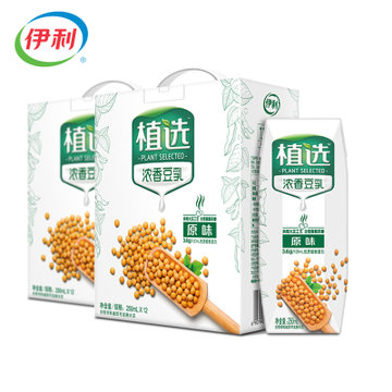 伊利 植选浓香豆乳(原味)250ml*12盒*2提 12月产 (新疆 西藏 青海