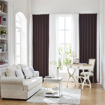 JDS136 全遮光遮热保温环保窗帘日式现代简约客厅卧室书房(咖啡色)