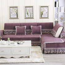 木儿家居 单人双人三人百搭易清洗沙发垫沙发套沙自由搭配(水晶绒花紫色 90*90)