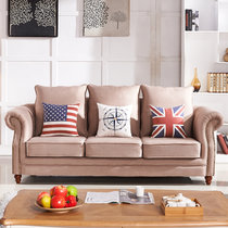 思巧 美式沙发 布艺沙发 小户型客厅沙发组合 田园地中海沙发 现代简约 可以拆洗 A8983(图片色 双人位)