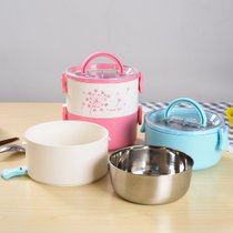 不锈钢学生宿舍用泡面碗保鲜饭盒带盖单个吃饭碗方便面碗饭盒(20451-2件套 默认)