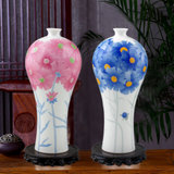 醴陵陶瓷器花瓶摆件釉下彩五彩手绘花瓶插花现代中式客厅装饰