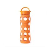 （包装破损）Lifefactory 美国原装进口玻璃饮料瓶/水杯/水壶/饮料瓶/水瓶  橙色