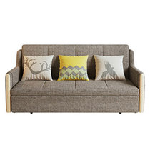 TIMI 现代简约沙发床 可折叠沙发 现代两用沙发 多功能沙发(深咖色 脚踏)