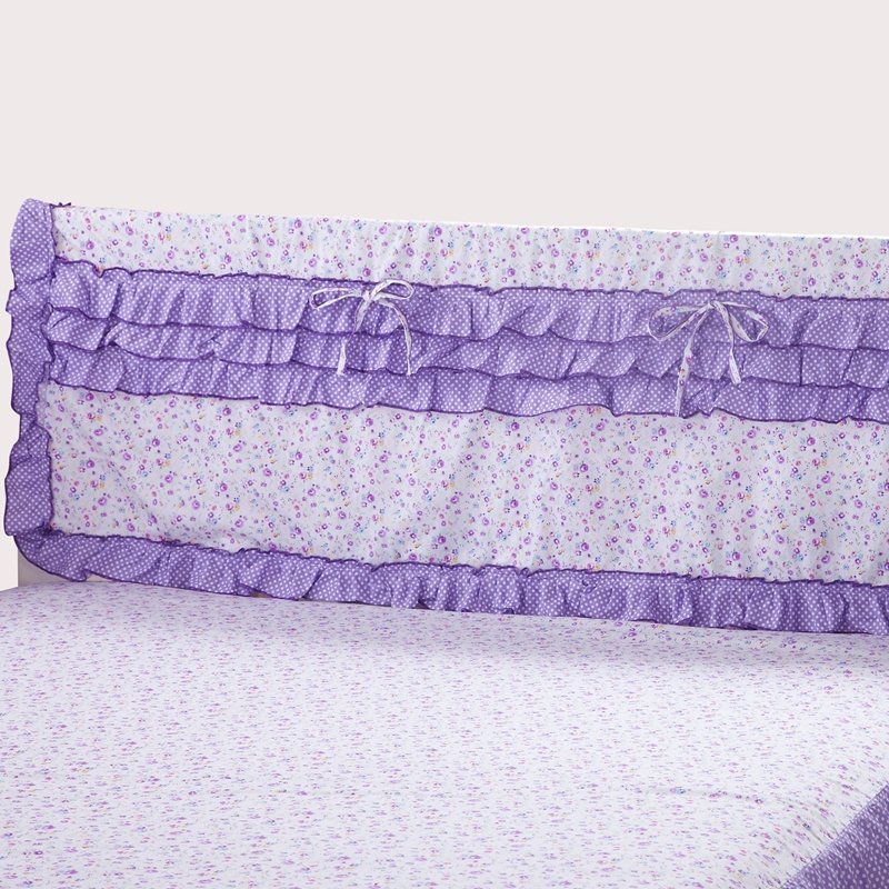 居家爱家纺 全棉韩版公主床头罩 家居布艺防尘罩(紫衣新 床头罩-2米床