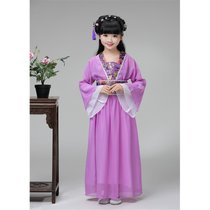 六一儿童古装仙女服汉服女童唐装贵妃公主裙摄影写真服古筝表演服(紫色)(170cm)