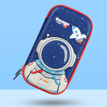 yome笔盒笔袋小学生书包必备大容量多功能儿童文具盒铅笔盒加宽款蓝色