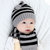 婴儿帽子0秋冬3天小孩条纹毛线帽6-12个月宝宝帽子1-2岁儿童男女(灰色)