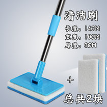 鱼缸刷子清洁长柄鱼缸刷神器工具清洗清理内壁鱼粪青苔无死角(方形刷+2个替换棉 默认版本)