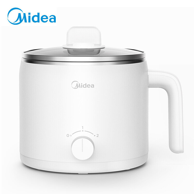 美的midea12l多功能小电锅带蒸笼电煮锅学生宿舍迷你分体式电锅小12人