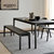 MOANRO北欧简约实木饭桌家用小户 型现代4人黑色ins网红餐桌椅组合(126x35x45cm红橡木 雅黑色)