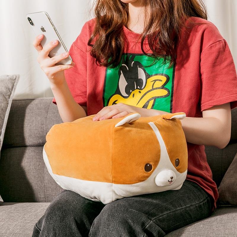 【名创优品居家软饰图片】miniso名创优品萌趣柯基方块抱枕柔软萌趣