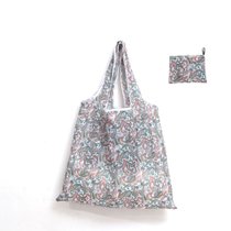 日式大容量购物袋现货可折叠大号花布方包创意便携印花买菜收纳袋环保可重复使用便携购物袋布袋(XC-23 16KG)