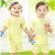 沐童 竹浆纤维 夏季儿童居家服儿童套装 2件套 短袖T恤+短裤(黄色 100cm(24-36个月))