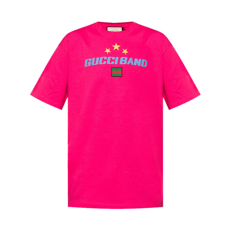 服饰gucci粉色字母logo短袖圆领t恤806xjb2w509201s码粉色时尚百搭
