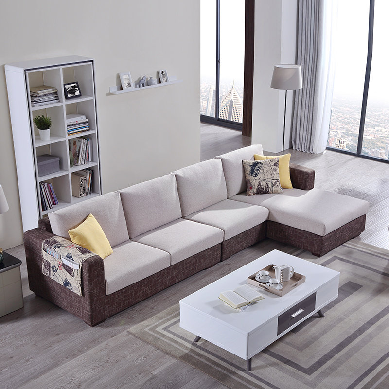 左右布艺沙发可拆洗贵妃l型简约现代小户型客厅家具组合沙发dzy2509
