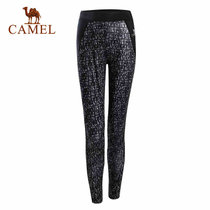 Camel/骆驼运动女款针织长裤 轻柔弹性无勒裤腰舒适运动裤 A7S1X3115(黑色 XXL)