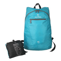 MASCOMMA男女款休闲旅行双肩背包轻便可折叠收纳包旅游背包便携包BS00804(湖蓝色)