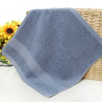 3条装加厚棉方巾成人洗脸柔软吸水正方形家用全棉小毛巾(灰蓝3条装)