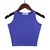 SUNTEK性感露脐装短款无袖t恤女夏韩版修身圆领打底衫紧身高腰上衣(2XL 蓝色)