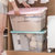 茶花透明收纳箱整理箱置物箱大储物箱衣服收纳箱收纳盒车载后备箱(粉色 2只装)