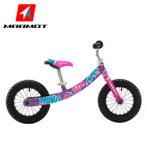 MARMOT土拨鼠儿童山地自行车学步车滑行车平衡车童车1-4岁12寸(紫白蓝)