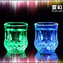 七彩发光杯子水就亮啤酒杯遇水就亮夜光杯会变色的塑料杯子(默认 200毫升钻石杯【2个】)