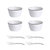 8件套 陶瓷碗盘餐具套装带勺子家用碗盘子米饭碗(黑边 4人餐具8件套（方碗）)