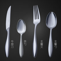SIMEN 触感系列 四件套德国*西餐餐具套装加厚刀叉 304不锈钢牛排刀叉勺(组合)