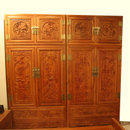 家具红木顶箱柜实木大衣橱四门衣柜缅甸花梨木大果紫檀【图片 价格