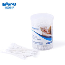 樱舒（Enssu）婴儿圆形棉签 细头棉花棒 宝宝新生儿耳鼻清洁细轴棉棒ES3201（180支*4盒）
