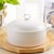 家用双耳带盖陶瓷汤窝创意炖盅纯白大号容量饭汤碗汤盆微波炉包邮(1800ML白色方格浮雕款（陶瓷盖）)