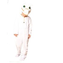 儿童动物演出服十二生肖猪狗老鼠龙牛老虎猴子兔马蛇羊表演服(白色 白马(长款))(100cm)