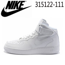Nike耐克男鞋Air Force 1空军一号高帮女鞋全白情侣板鞋315123-111(全白高帮 38)