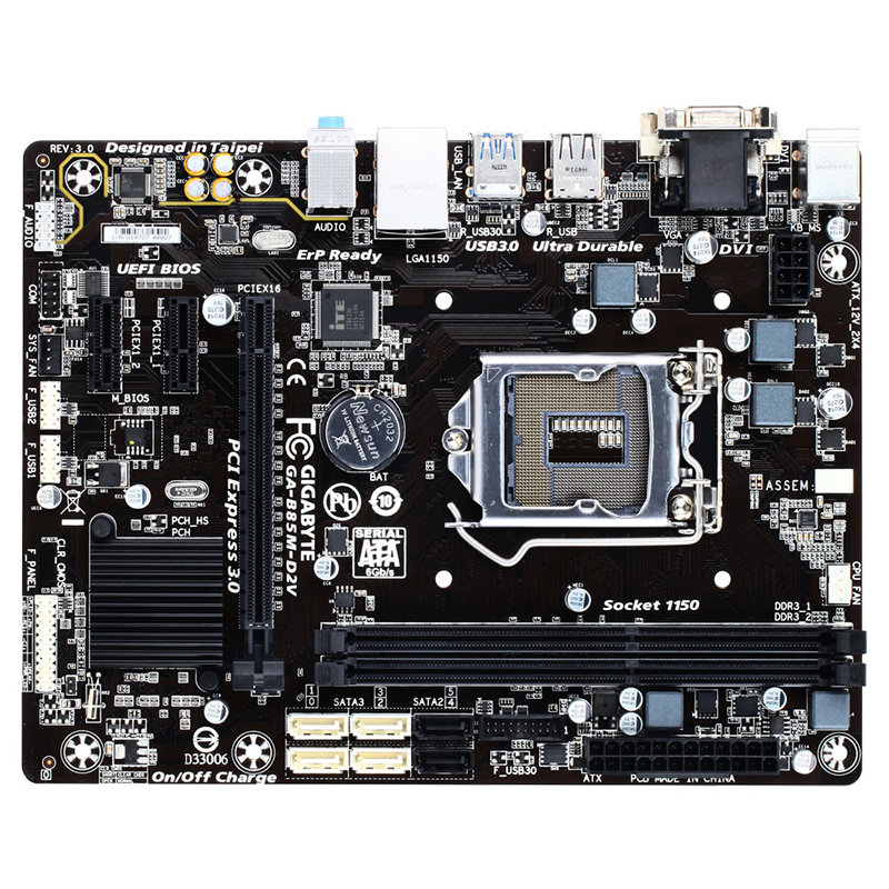 【技嘉主板图片】技嘉(gigabyte) b85m-d2v主板 (intel b85/lga 1150)