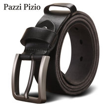 柏芝斐乐(PazziPizio)男士皮带真皮腰带复古针扣休闲潮流头层牛皮(M320黑色 125cm)