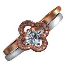 梦克拉Mkela 18k金钻石戒指 幻彩花耀 一款多带 结婚戒指