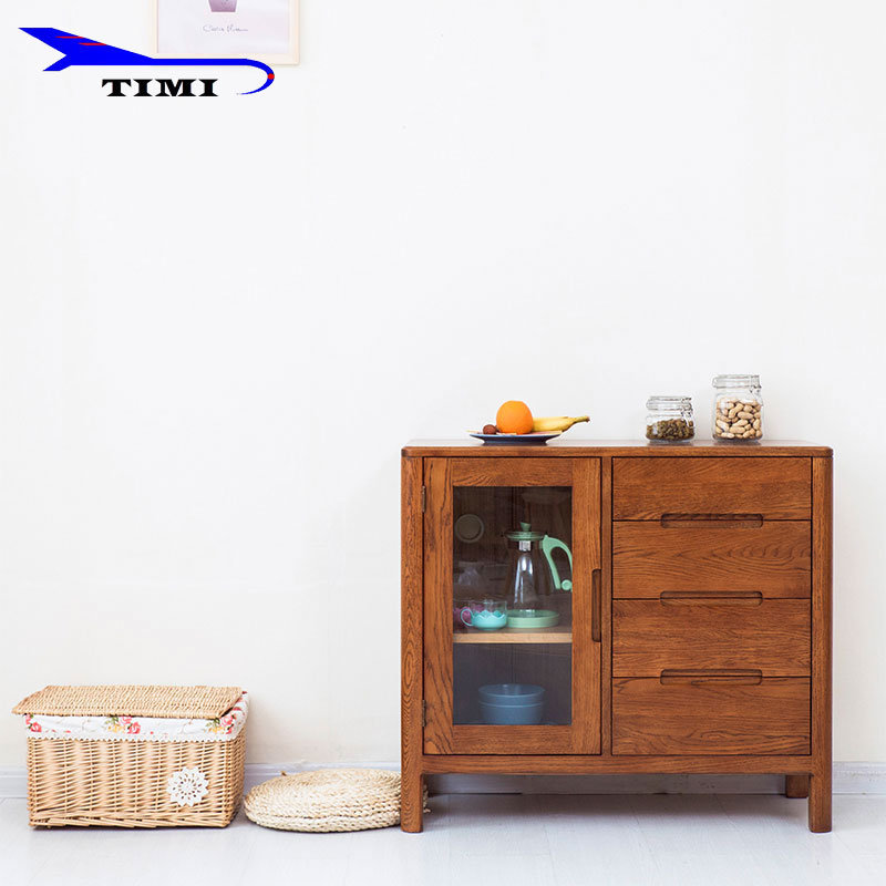 Timi 日式实木餐边柜厨房餐具收纳柜白橡木储物柜日式抽屉收纳储物柜 胡桃色单门四抽默认 图片价格品牌报价 真快乐app