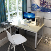 宜宸 简易电脑桌台式桌家用写字台书桌简约现代钢木办公桌子双人桌(白架+白枫色桌面 180*60*74)