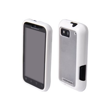 摩米士 摩托罗拉mb525(defy)软硬双色套(实白色边 透明白底)