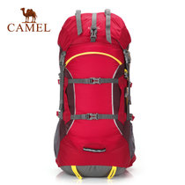 CAMEL骆驼户外登山双肩背包 50L男女徒步背包野营登山包 A4W3C3019(大红)